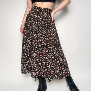 VINTAGE 90s PETITE MAXI FLORAL SKIRT